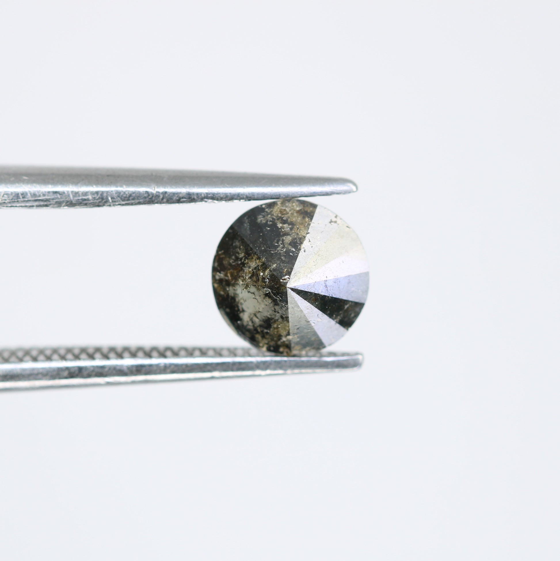 0.76 CT Salt and Pepper Round Brilliant Cut Diamond For Engagement Ring - JayKrishna Diamond