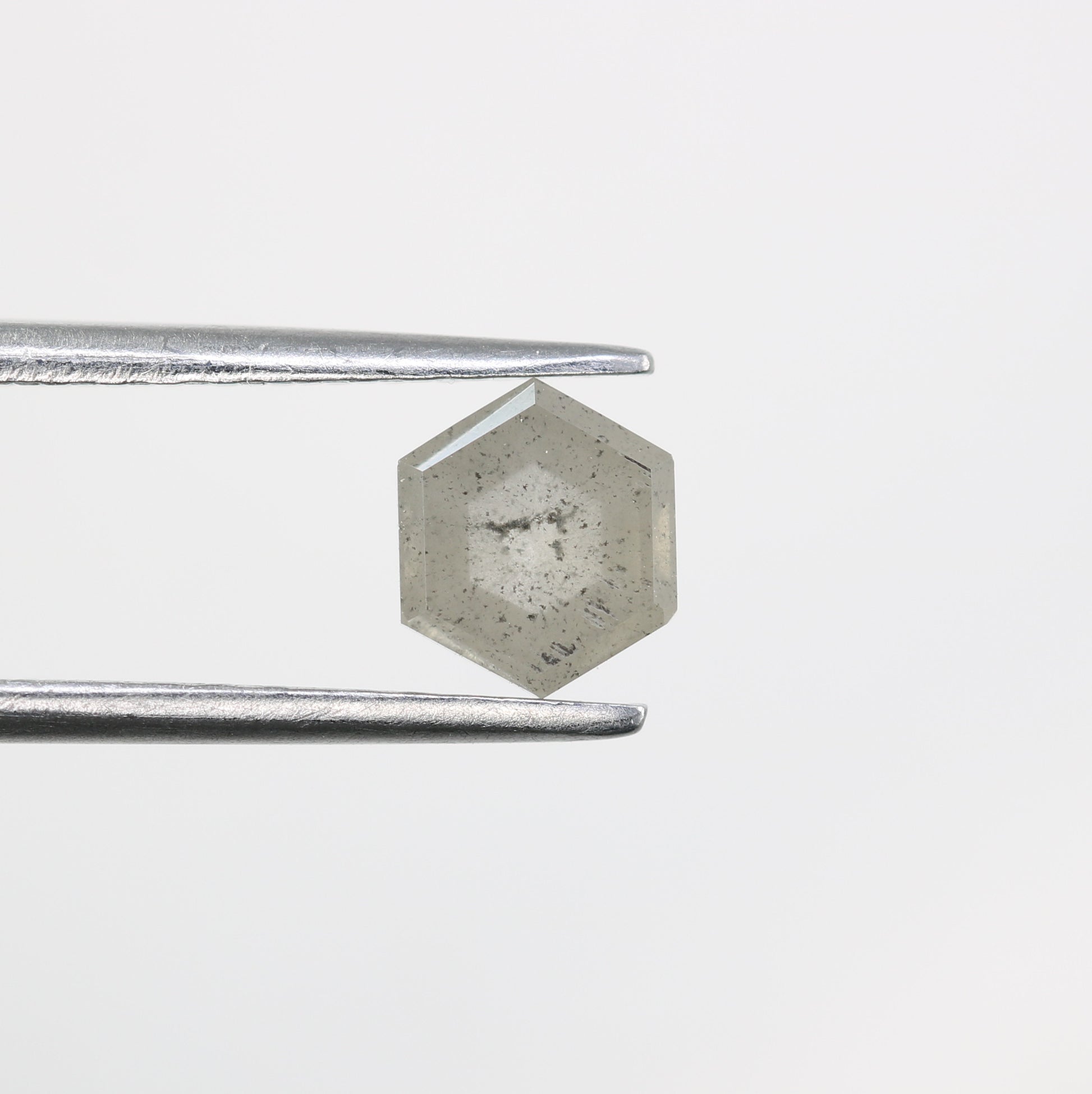 0.95 CT Hexagon Shape Salt And Pepper Diamond For Engagement Ring - JayKrishna Diamond
