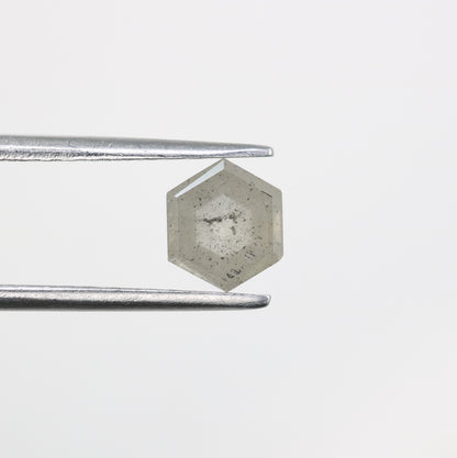 0.95 CT Hexagon Shape Salt And Pepper Diamond For Engagement Ring - JayKrishna Diamond