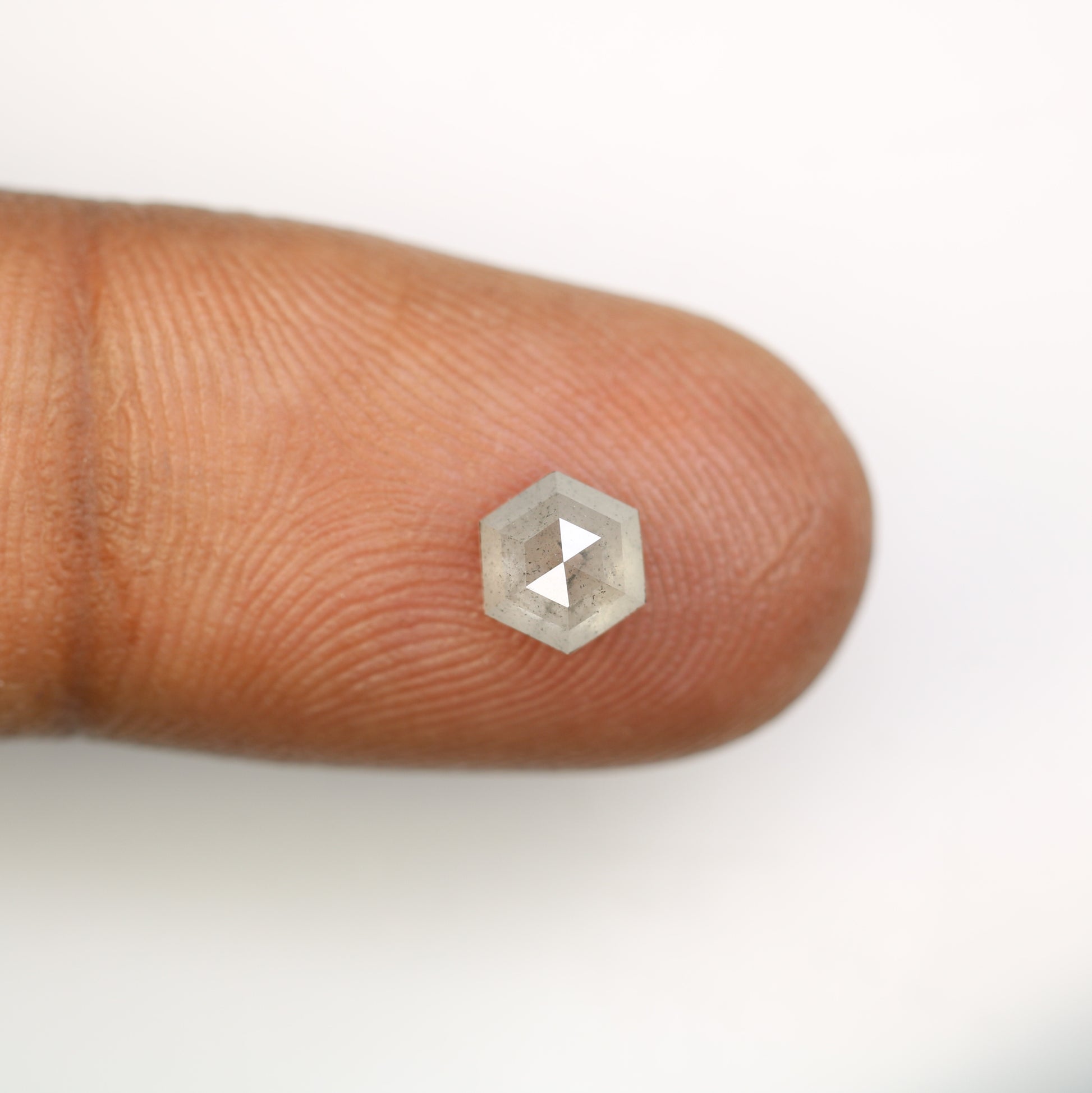 0.95 CT Hexagon Shape Salt And Pepper Diamond For Engagement Ring - JayKrishna Diamond