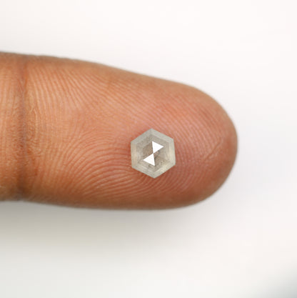 0.95 CT Hexagon Shape Salt And Pepper Diamond For Engagement Ring - JayKrishna Diamond