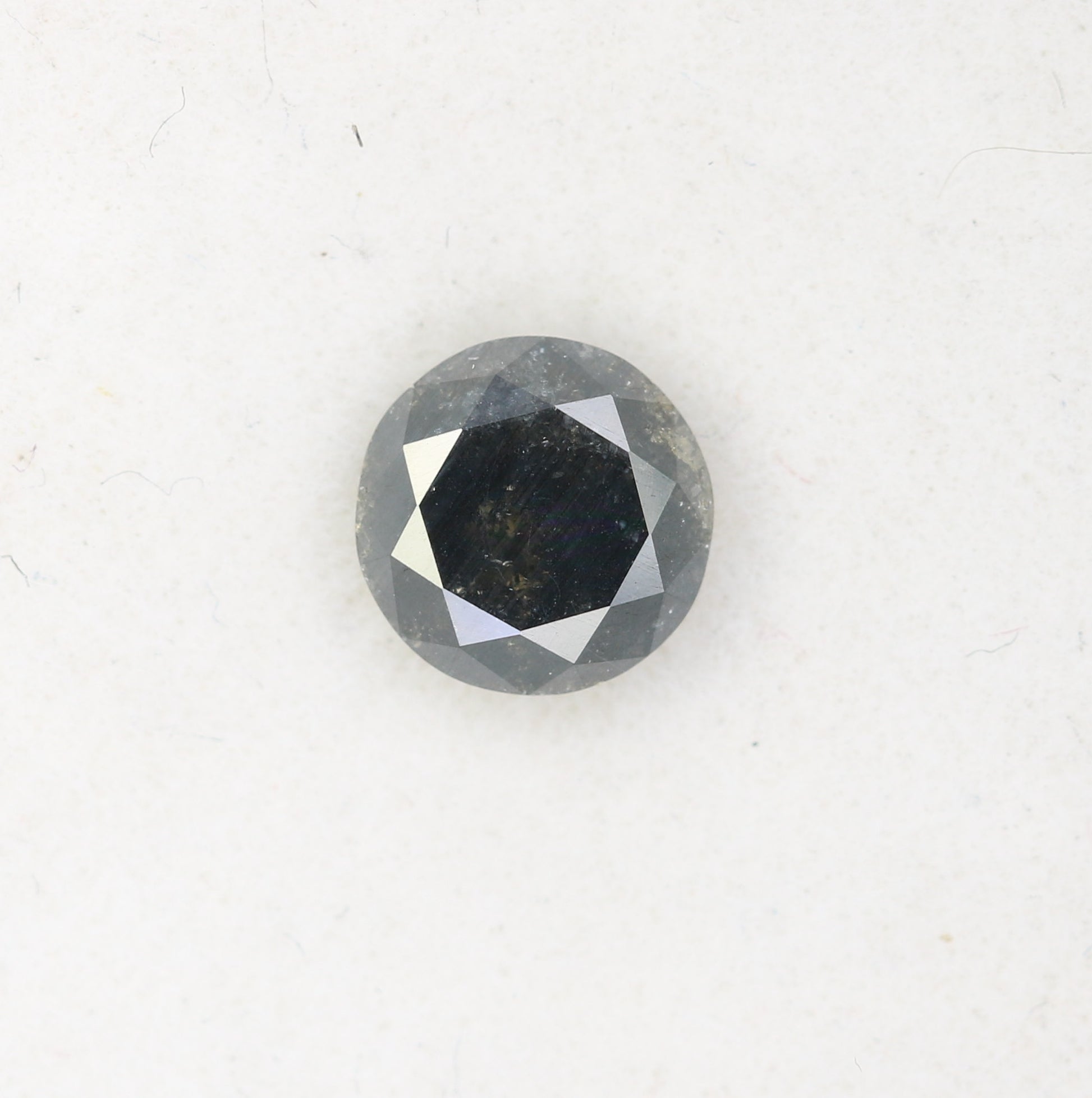 0.76 CT Salt and Pepper Round Brilliant Cut Diamond For Engagement Ring - JayKrishna Diamond