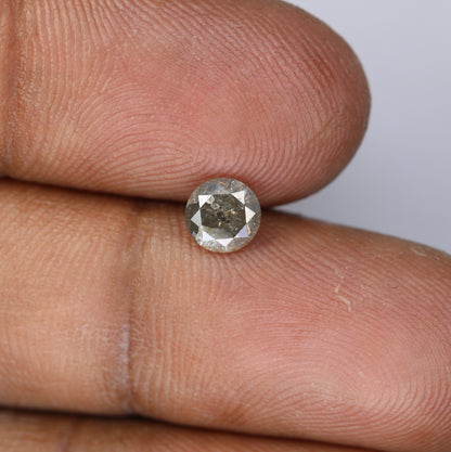 0.76 CT Salt and Pepper Round Brilliant Cut Diamond For Engagement Ring - JayKrishna Diamond
