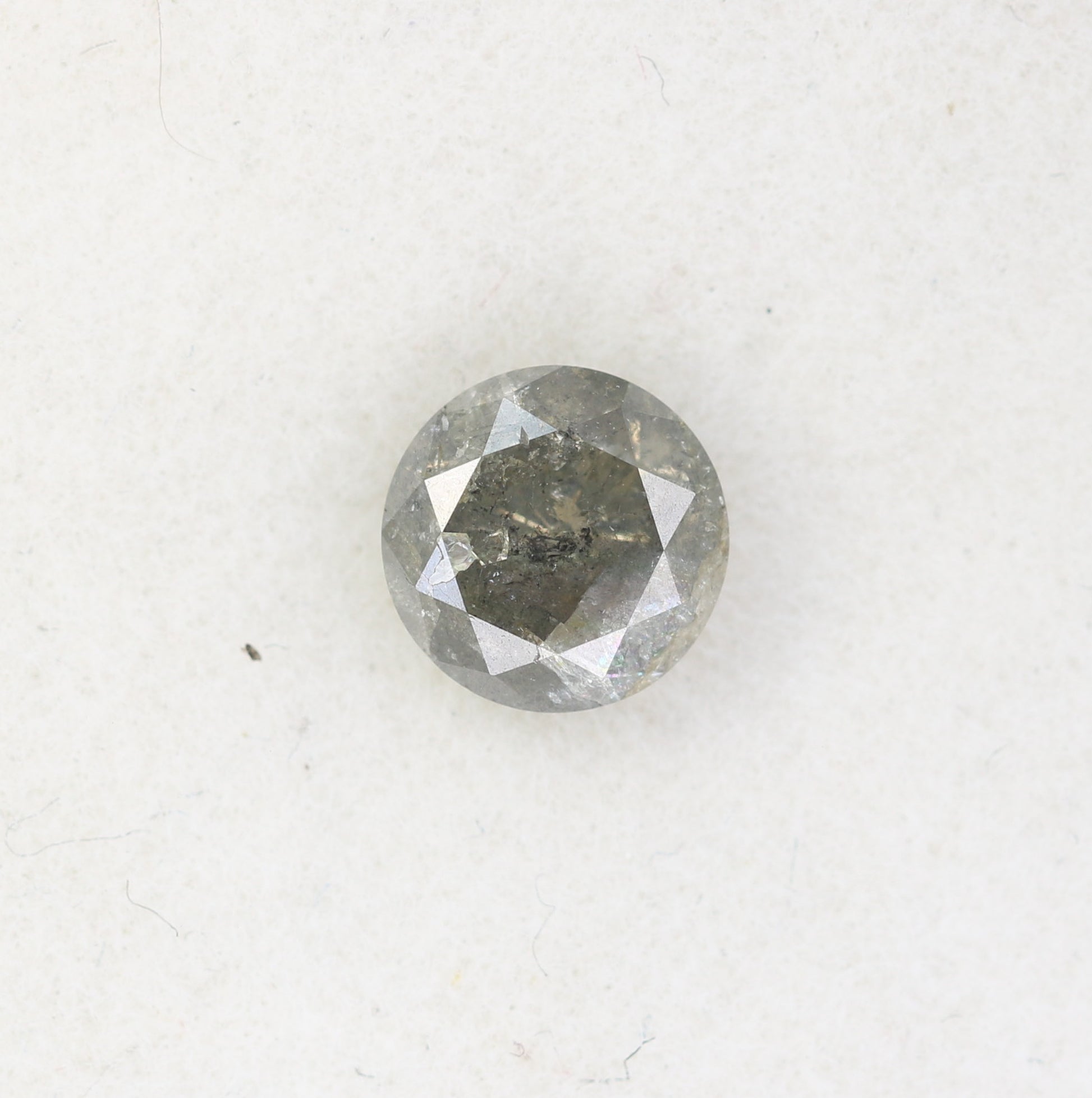 0.76 CT Salt and Pepper Round Brilliant Cut Diamond For Engagement Ring - JayKrishna Diamond