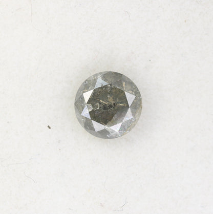 0.76 CT Salt and Pepper Round Brilliant Cut Diamond For Engagement Ring - JayKrishna Diamond