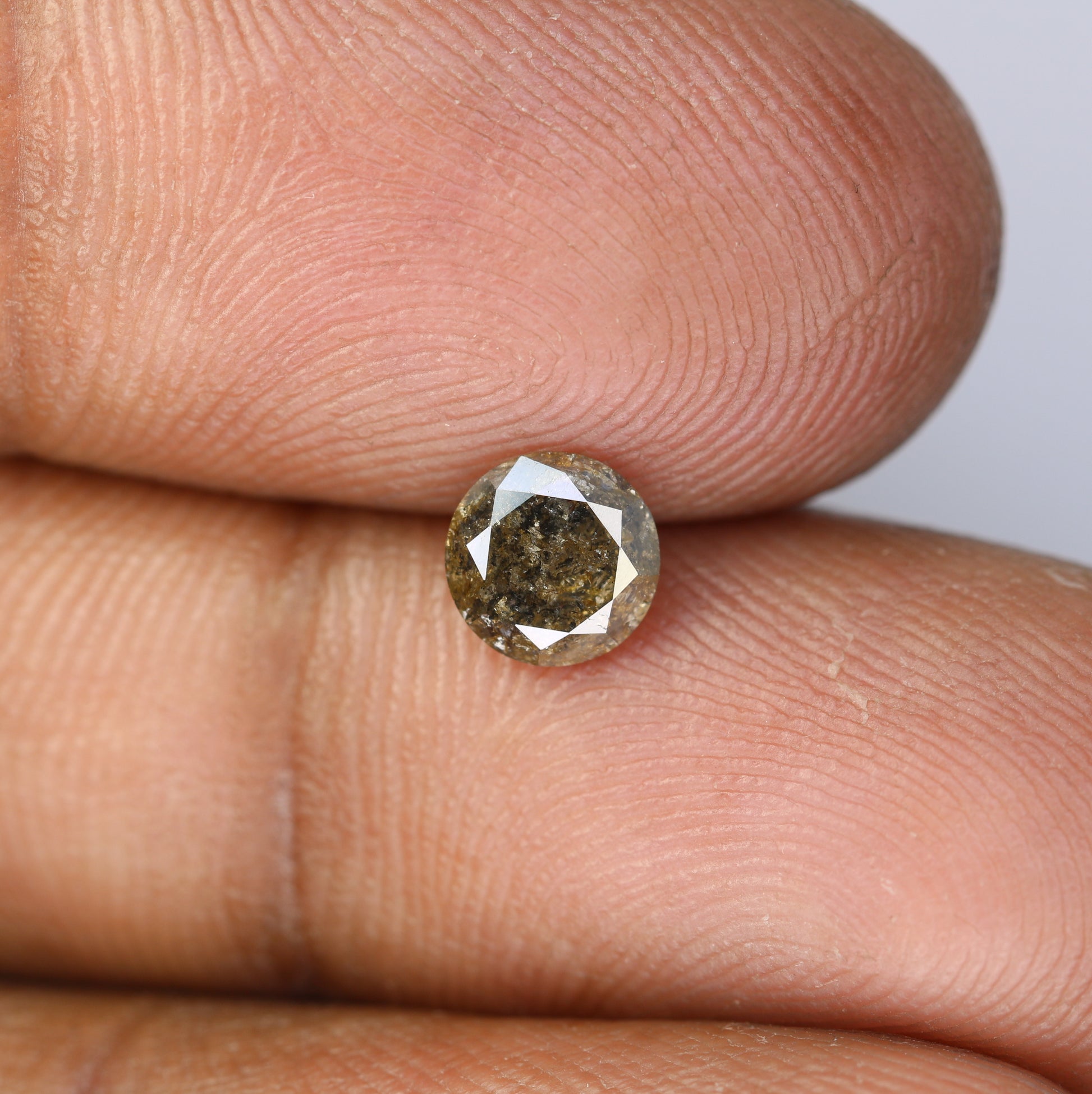 0.77 CT Round Brilliant Cut Salt and Pepper Diamond For Engagement Ring - JayKrishna Diamond
