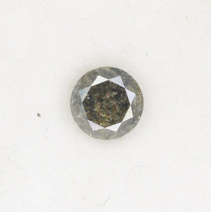0.77 CT Round Brilliant Cut Salt and Pepper Diamond For Engagement Ring - JayKrishna Diamond
