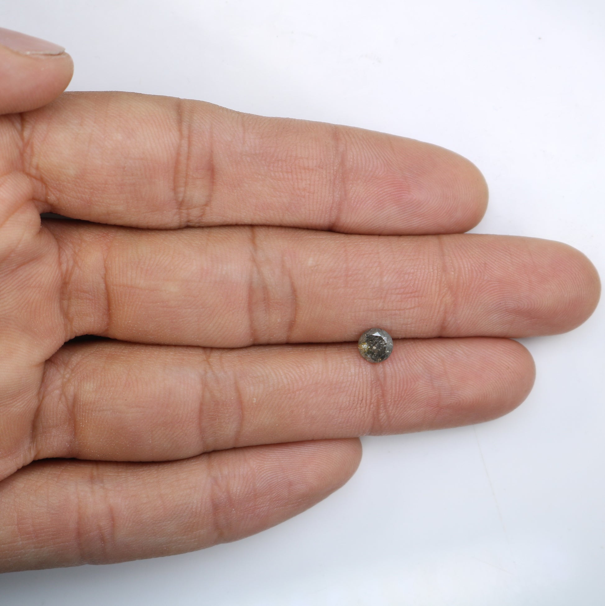0.77 CT Round Brilliant Cut Salt and Pepper Diamond For Engagement Ring - JayKrishna Diamond