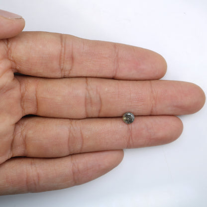 0.77 CT Round Brilliant Cut Salt and Pepper Diamond For Engagement Ring - JayKrishna Diamond