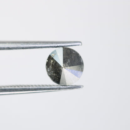 0.76 CT Salt and Pepper Round Brilliant Cut Diamond For Engagement Ring - JayKrishna Diamond