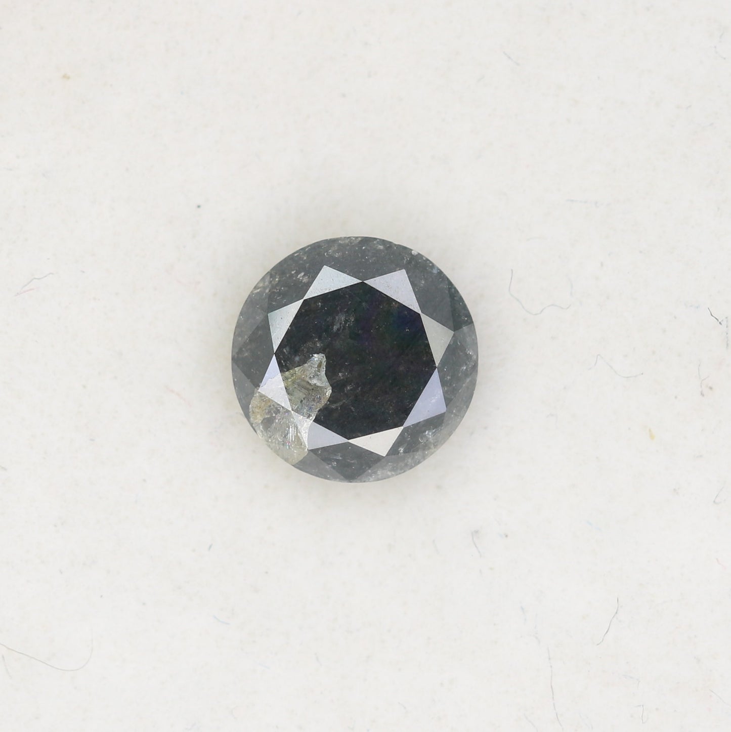 0.76 CT Salt and Pepper Round Brilliant Cut Diamond For Engagement Ring - JayKrishna Diamond