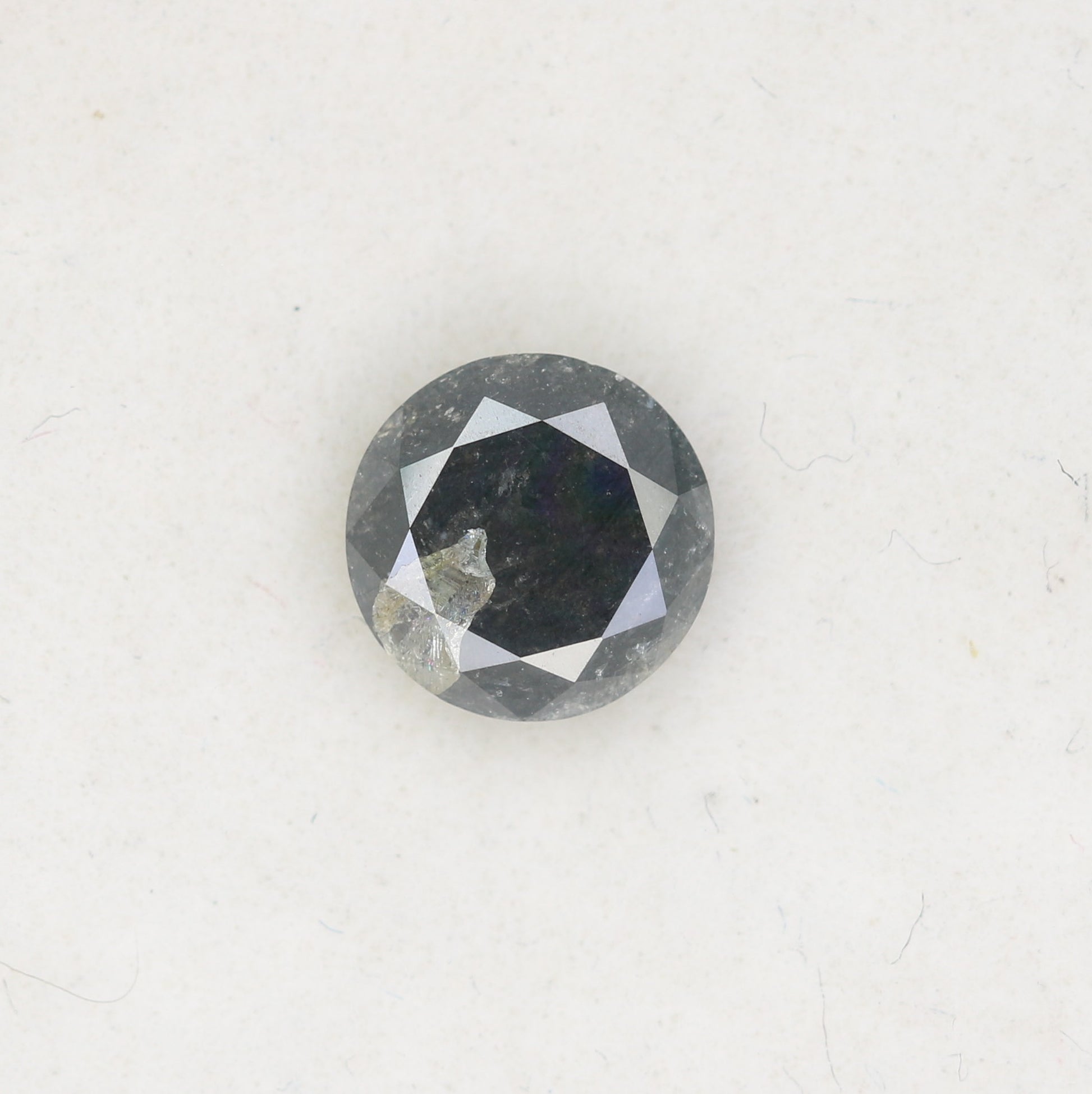 0.76 CT Salt and Pepper Round Brilliant Cut Diamond For Engagement Ring - JayKrishna Diamond