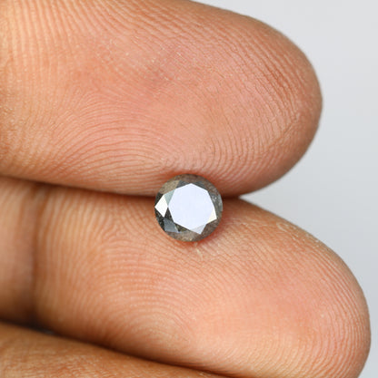 0.70 CT Salt and Pepper Round Brilliant Cut Diamond For Engagement Ring - JayKrishna Diamond