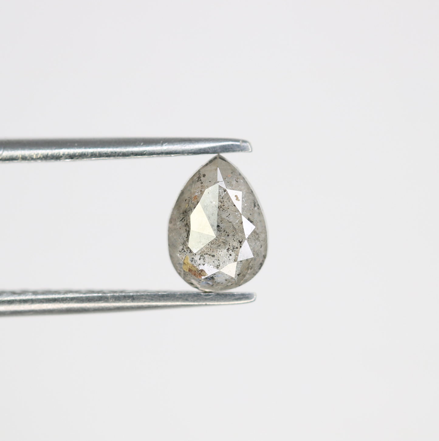 0.89 CT Pear Cut Salt And Pepper Diamond For Engagement Ring - JayKrishna Diamond