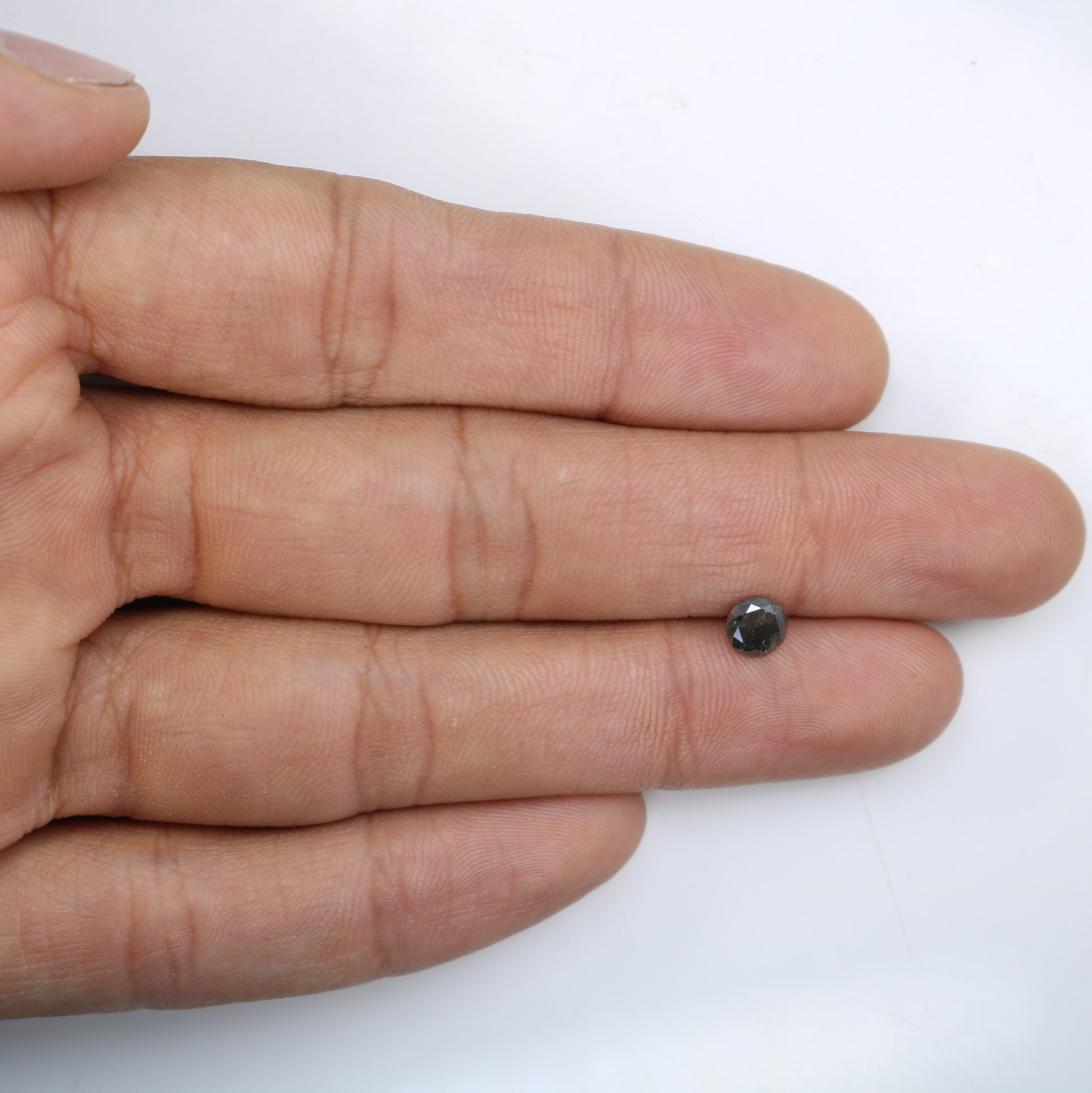 0.70 CT Salt and Pepper Round Brilliant Cut Diamond For Engagement Ring - JayKrishna Diamond