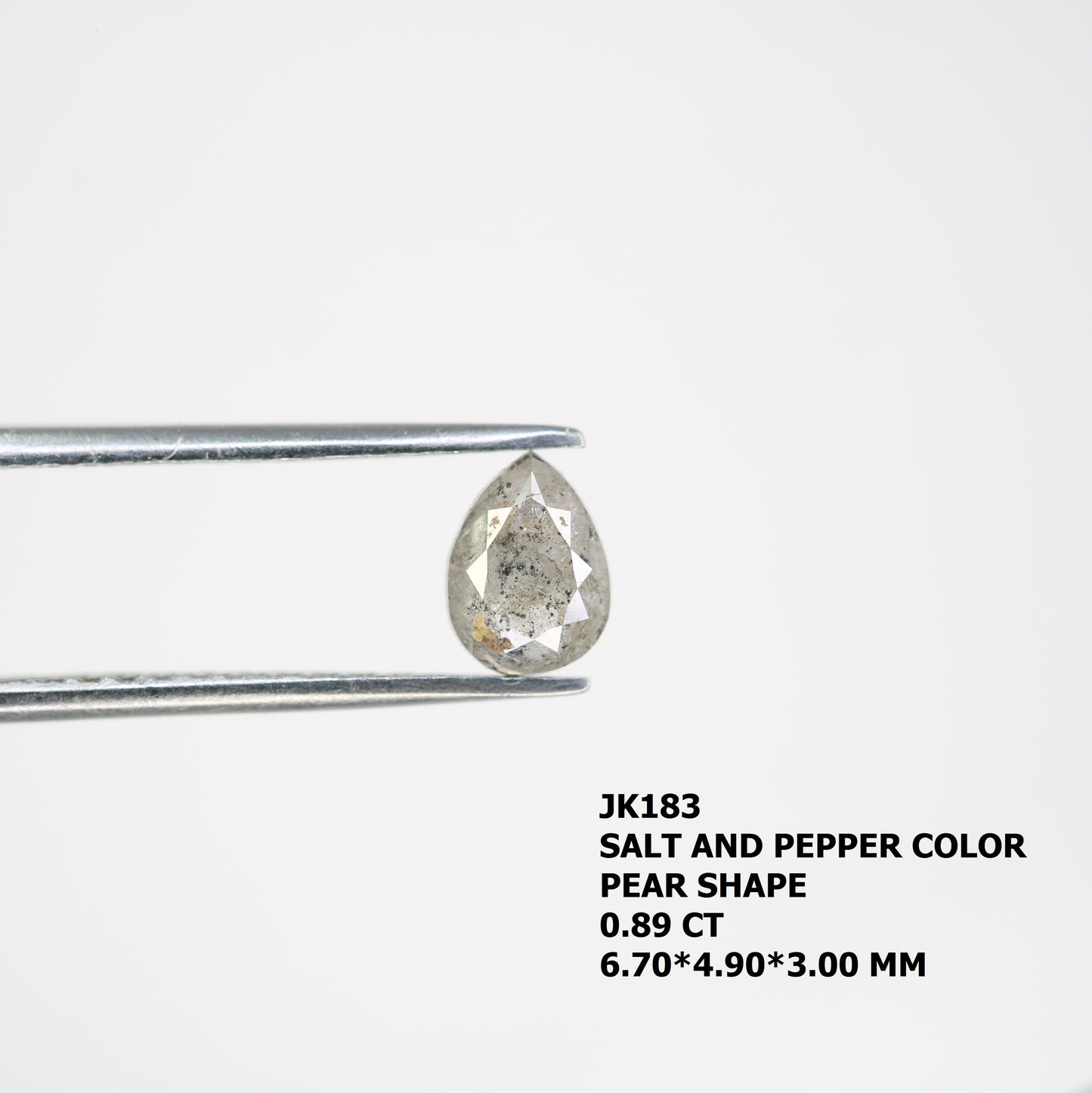 0.89 CT Pear Cut Salt And Pepper Diamond For Engagement Ring - JayKrishna Diamond