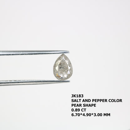 0.89 CT Pear Cut Salt And Pepper Diamond For Engagement Ring - JayKrishna Diamond