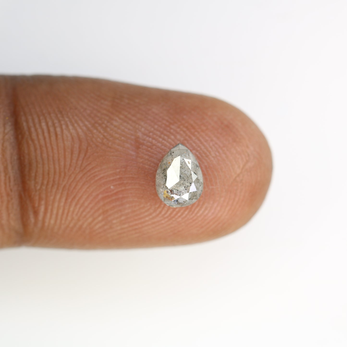 0.89 CT Pear Cut Salt And Pepper Diamond For Engagement Ring - JayKrishna Diamond