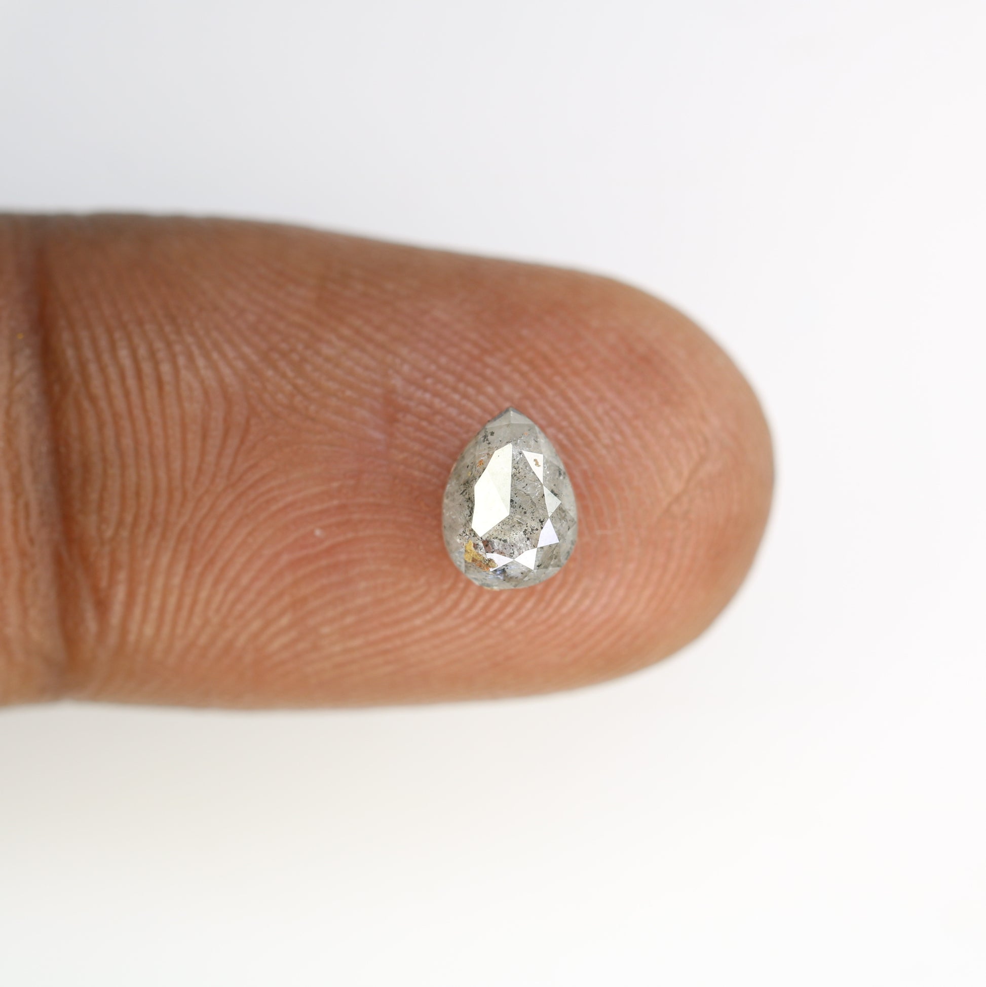 0.89 CT Pear Cut Salt And Pepper Diamond For Engagement Ring - JayKrishna Diamond