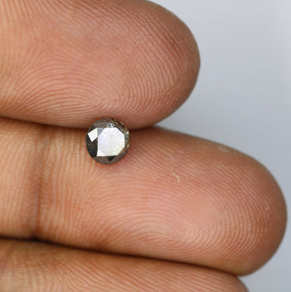 0.70 CT Round Brilliant Cut Salt and Pepper Diamond For Engagement Ring - JayKrishna Diamond