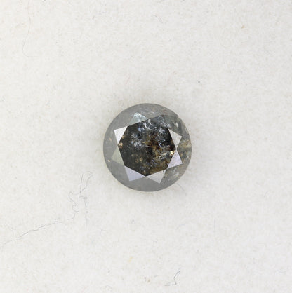 0.70 CT Round Brilliant Cut Salt and Pepper Diamond For Engagement Ring - JayKrishna Diamond