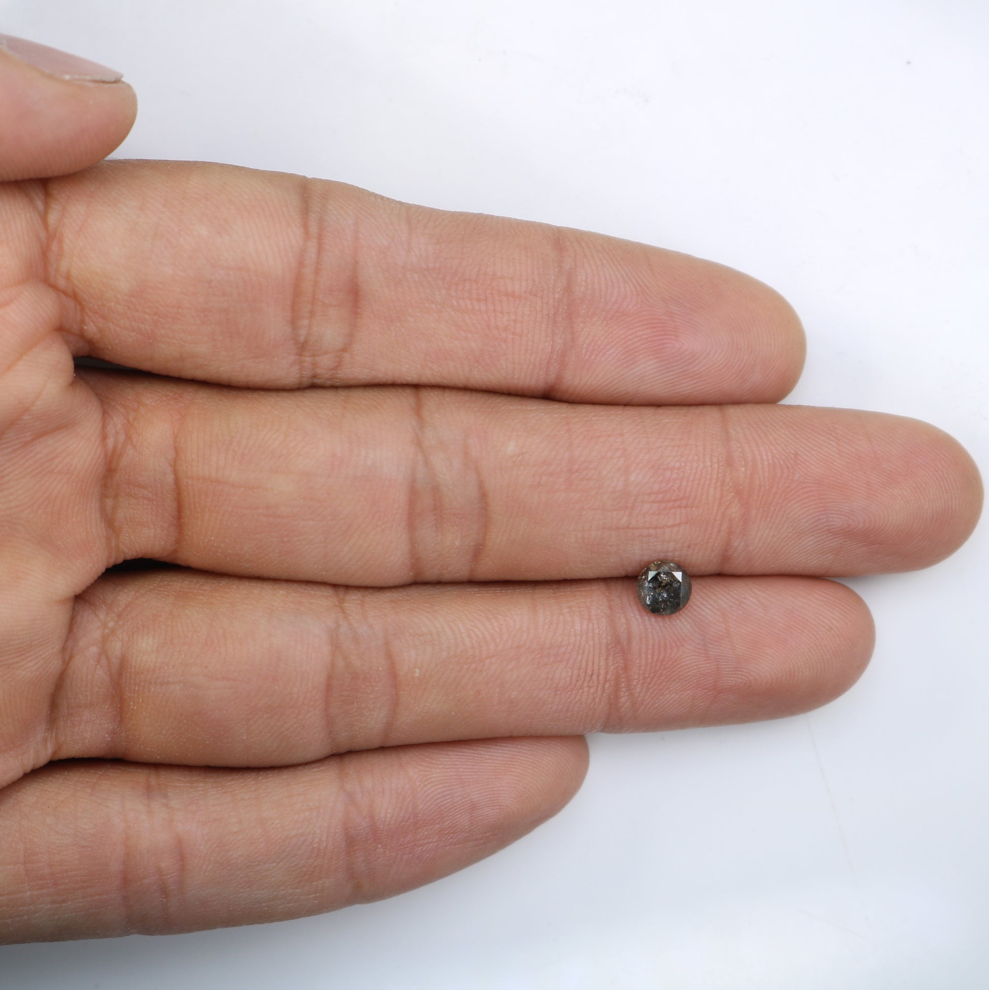 0.70 CT Round Brilliant Cut Salt and Pepper Diamond For Engagement Ring - JayKrishna Diamond
