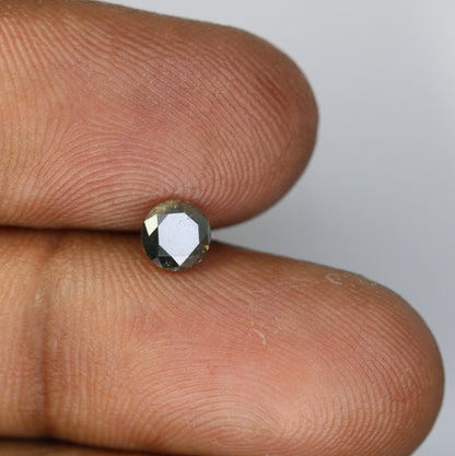 0.71 CT Salt and Pepper Round Brilliant Cut Diamond For Engagement Ring - JayKrishna Diamond