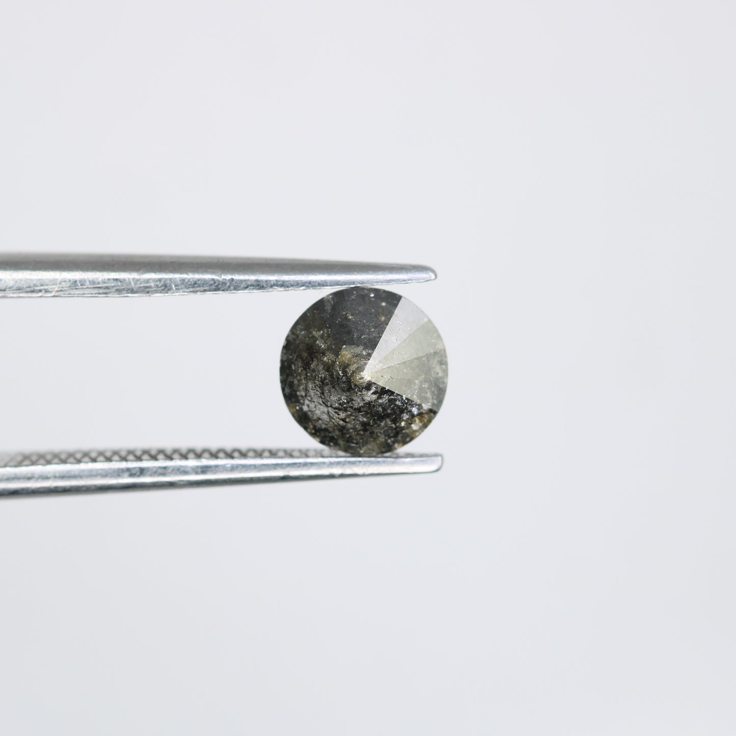 0.74 CT Salt and Pepper Round Brilliant Cut Diamond For Engagement Ring - JayKrishna Diamond