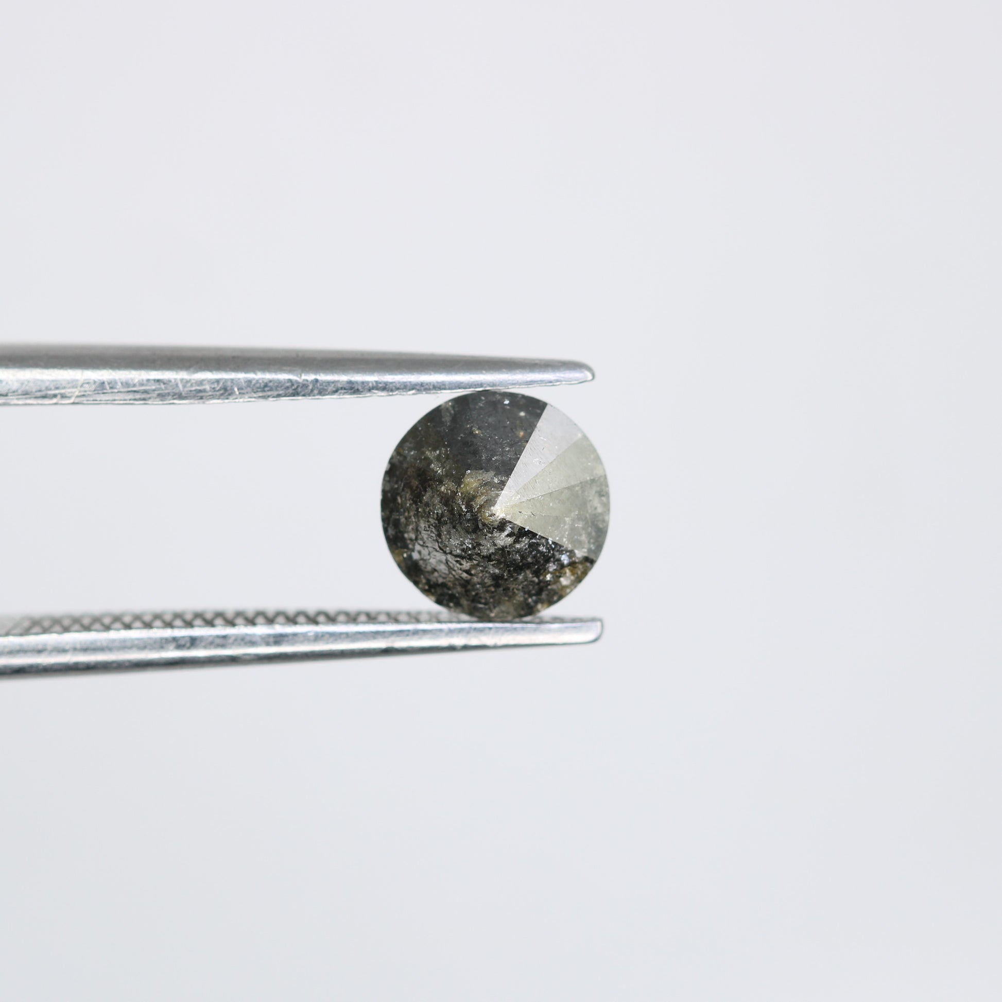 0.74 CT Salt and Pepper Round Brilliant Cut Diamond For Engagement Ring - JayKrishna Diamond