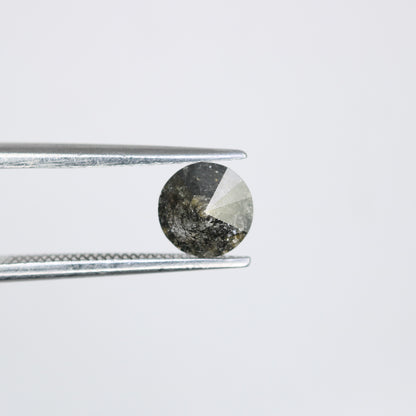 0.74 CT Salt and Pepper Round Brilliant Cut Diamond For Engagement Ring - JayKrishna Diamond