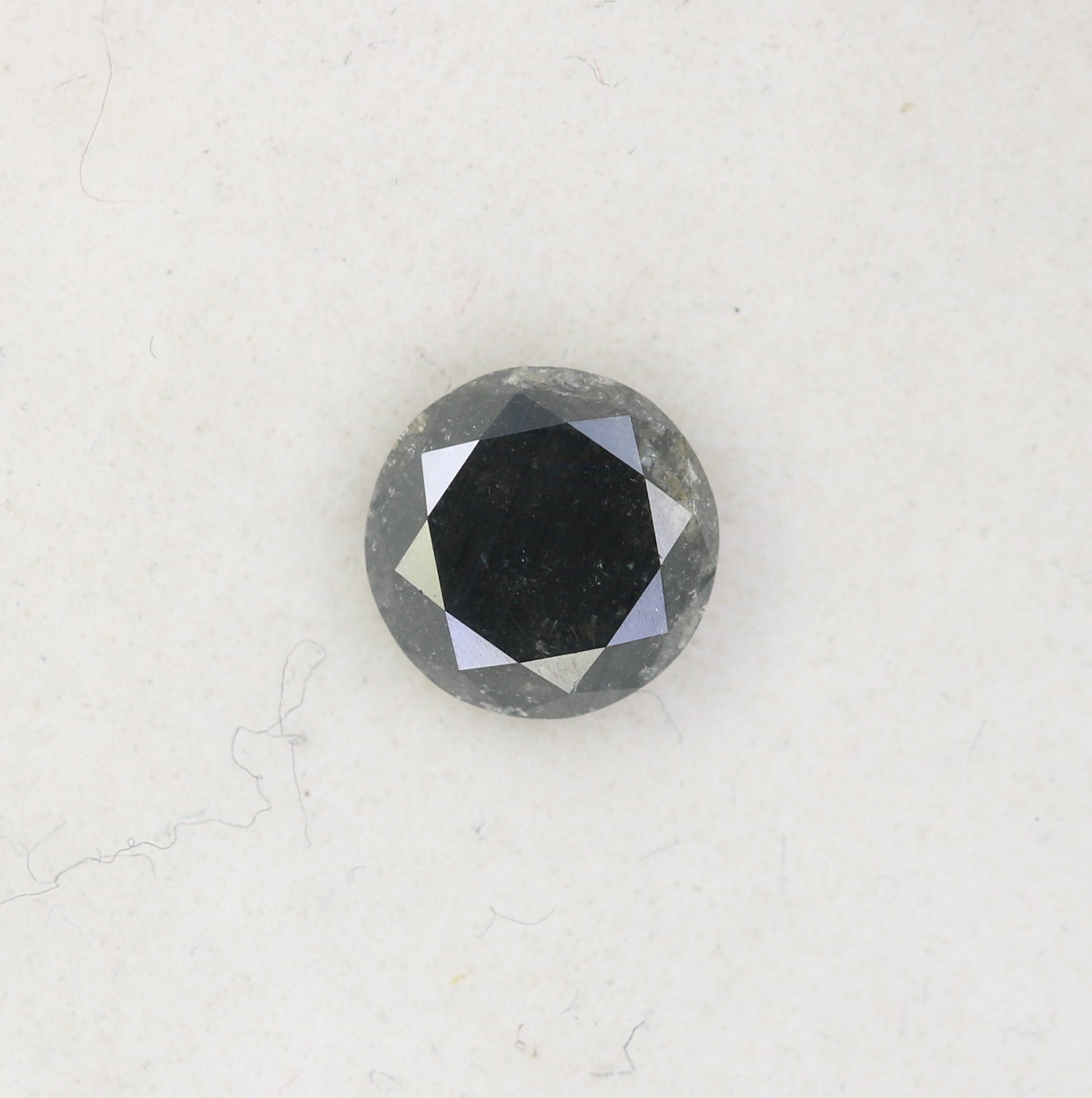 0.74 CT Salt and Pepper Round Brilliant Cut Diamond For Engagement Ring - JayKrishna Diamond