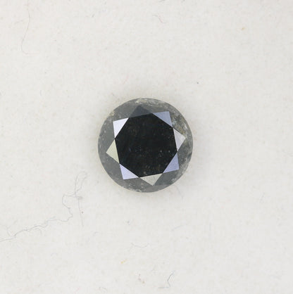 0.74 CT Salt and Pepper Round Brilliant Cut Diamond For Engagement Ring - JayKrishna Diamond