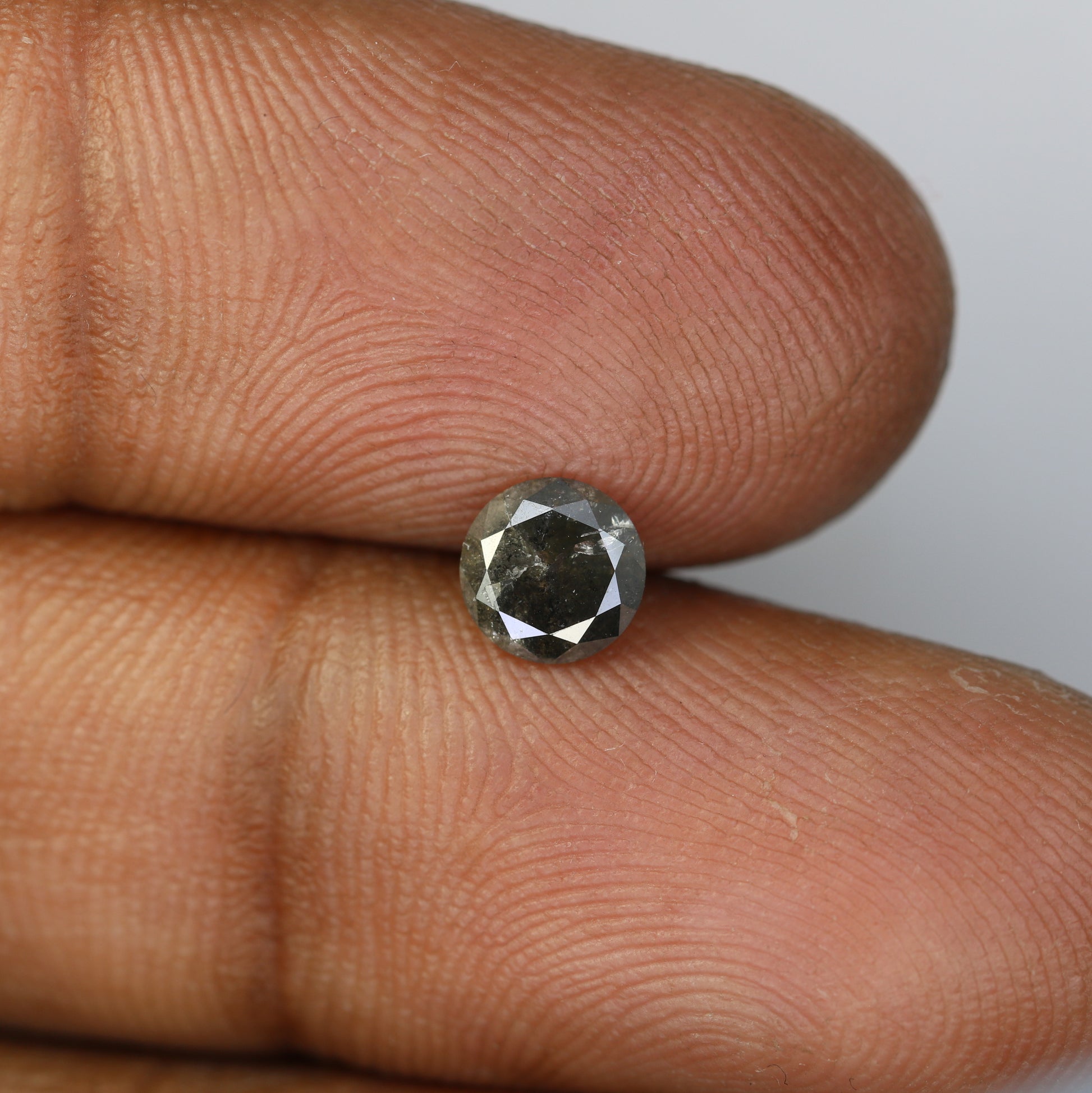 0.69 CT Round Brilliant Cut Salt and Pepper Diamond For Engagement Ring - JayKrishna Diamond