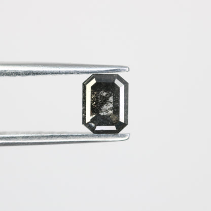 0.63 CT Salt and Pepper Emerald Shape Diamond for a Timeless Engagement Ring: Distinctive Gemstone Jewelry Piece - JayKrishna Diamond