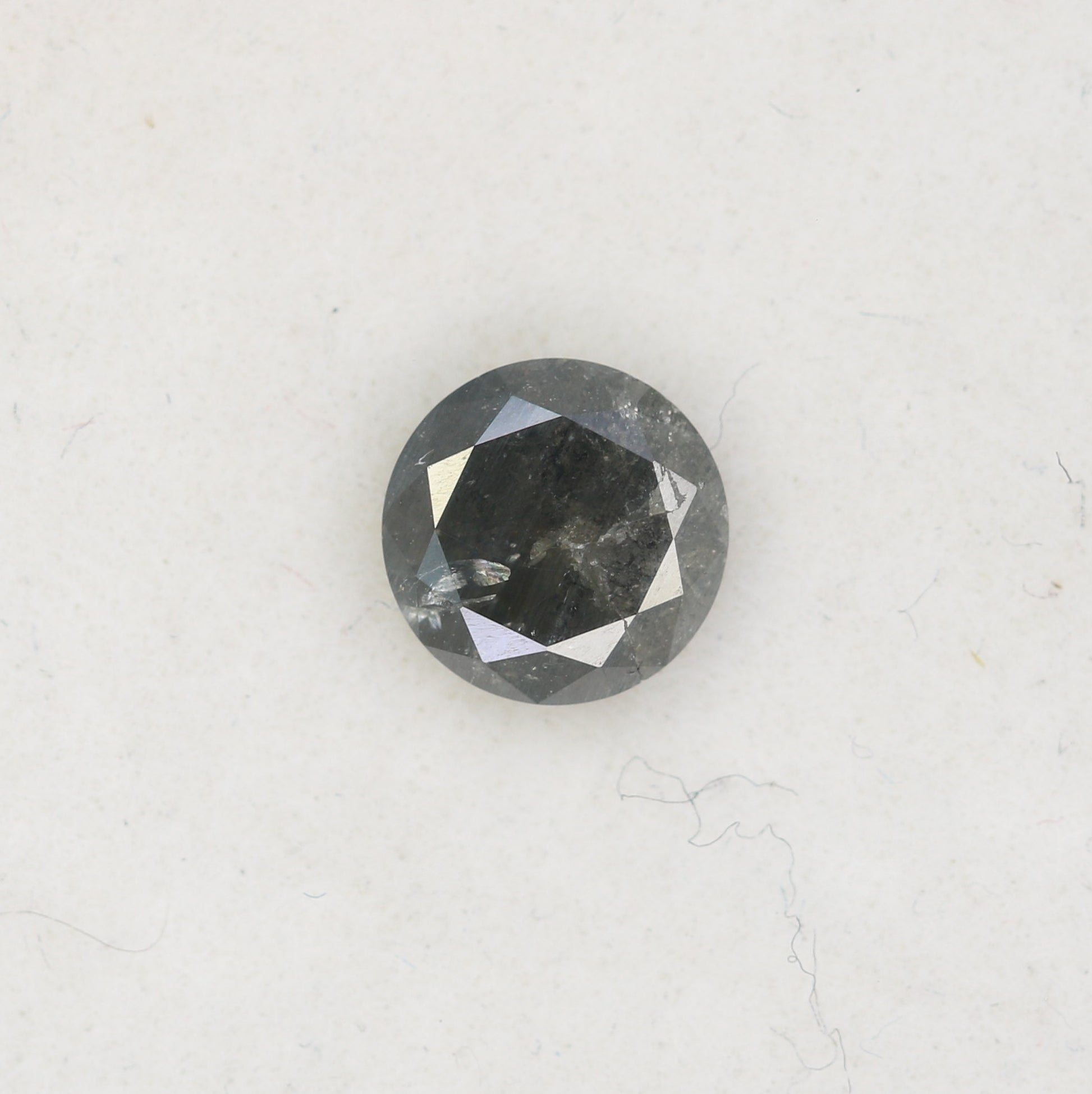 0.69 CT Round Brilliant Cut Salt and Pepper Diamond For Engagement Ring - JayKrishna Diamond