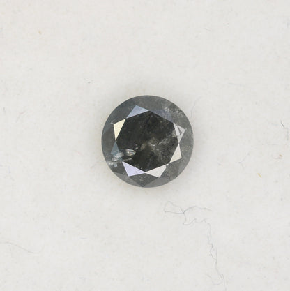 0.69 CT Round Brilliant Cut Salt and Pepper Diamond For Engagement Ring - JayKrishna Diamond