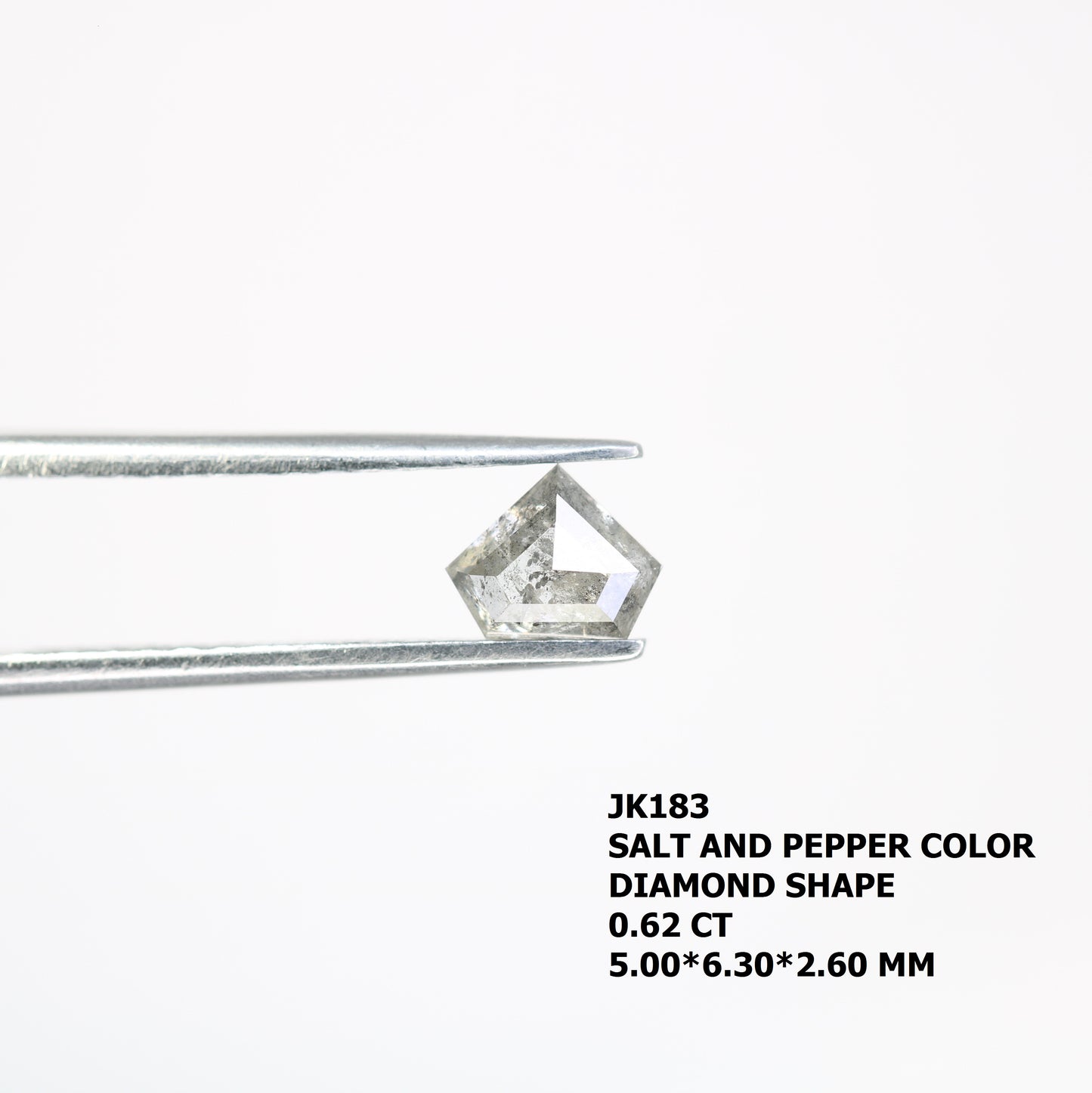 0.62 CT Diamond Shape Salt and Pepper Diamond for a Distinctive Engagement Ring: Stylish Gemstone Jewelry Option - JayKrishna Diamond