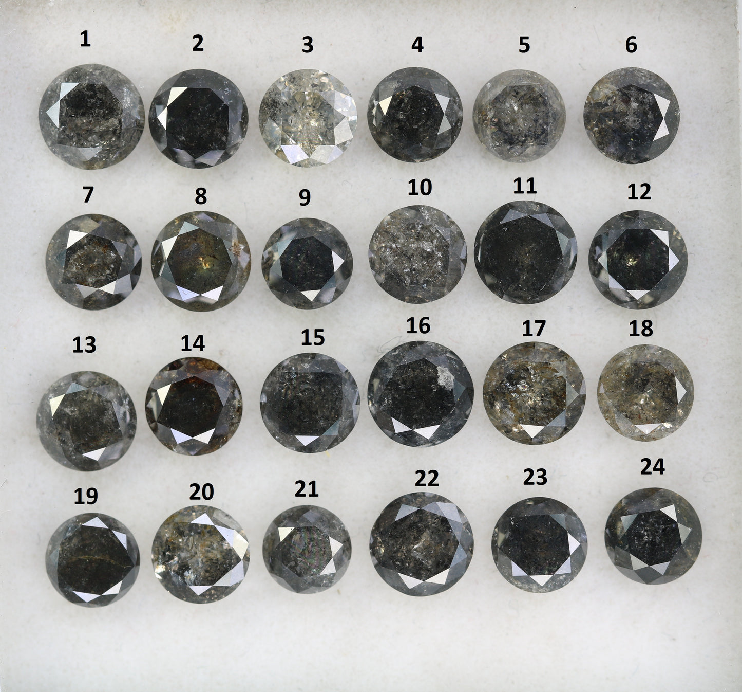 Captivating Brilliance: Explore Our Range of 0.51 CT to 0.69 CT Salt and Pepper Round Brilliant Cut Diamonds! - JayKrishna Diamond