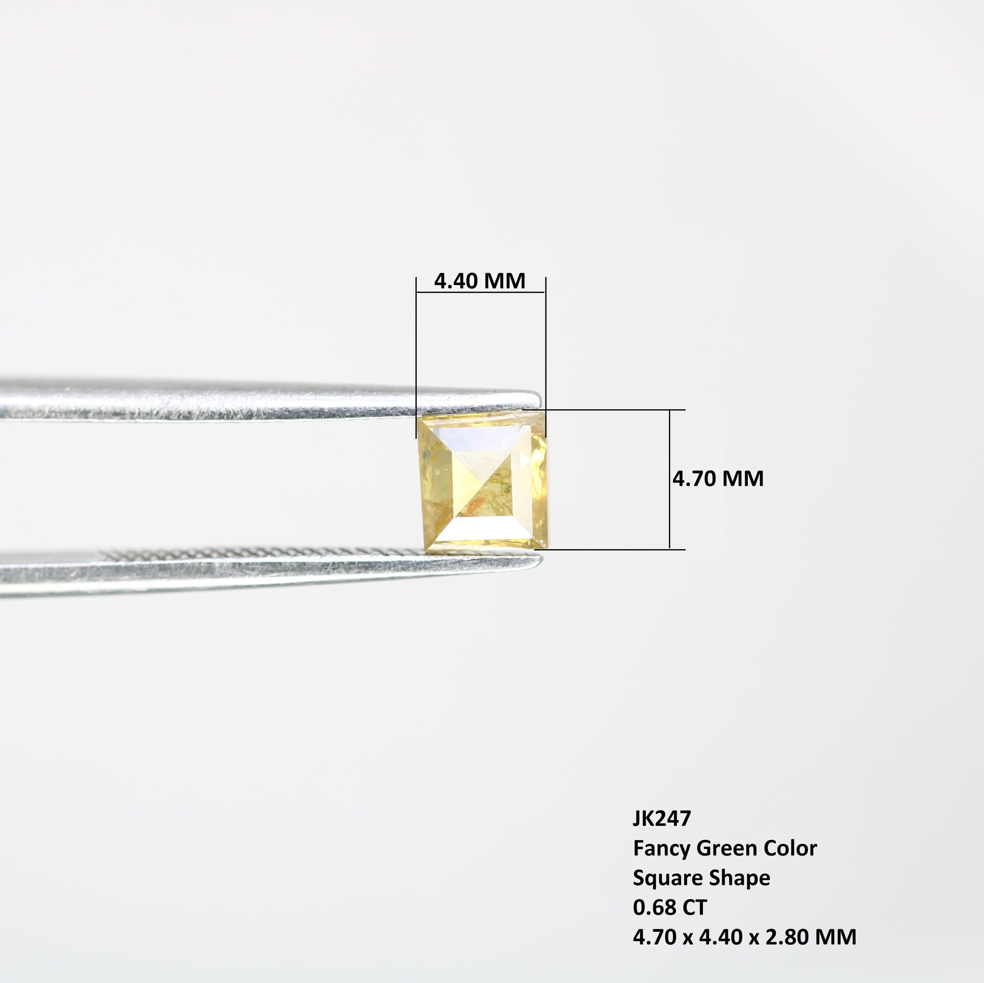 0.68 CT Unique Square Shape 4.70 MM Fancy Orange Diamond For Designer Jewelry - JayKrishna Diamond