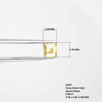 0.68 CT Unique Square Shape 4.70 MM Fancy Orange Diamond For Designer Jewelry - JayKrishna Diamond