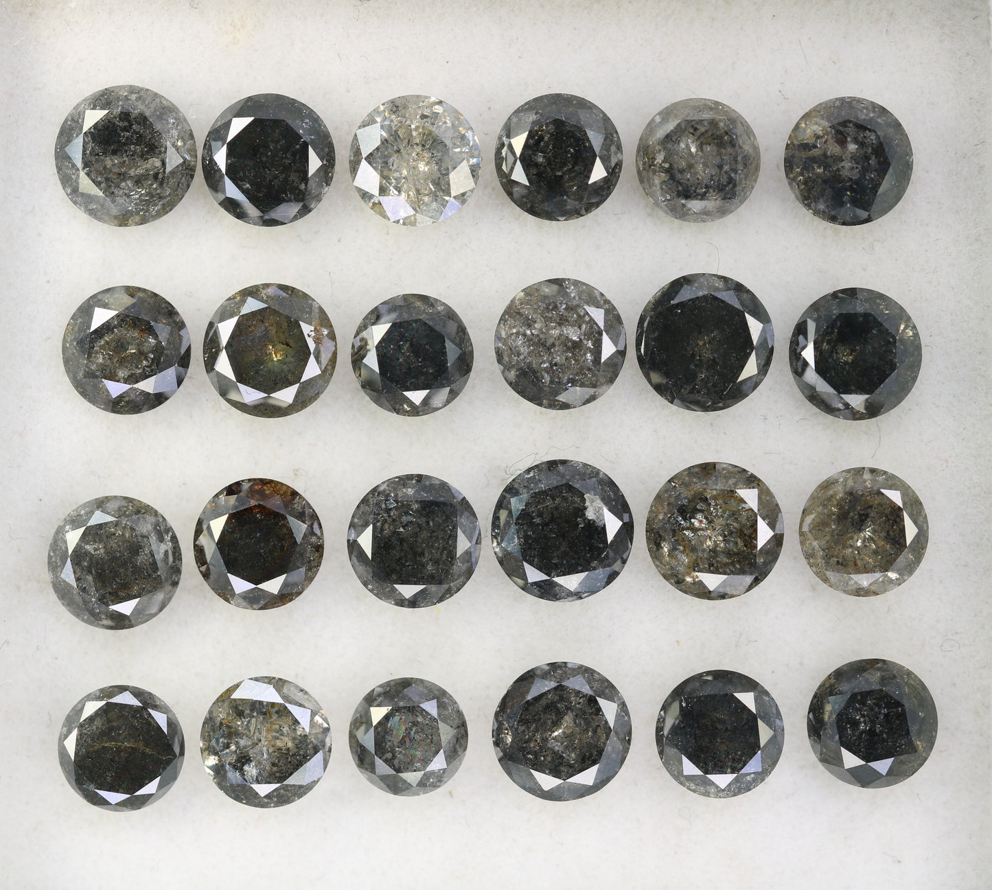 Captivating Brilliance: Explore Our Range of 0.51 CT to 0.69 CT Salt and Pepper Round Brilliant Cut Diamonds! - JayKrishna Diamond