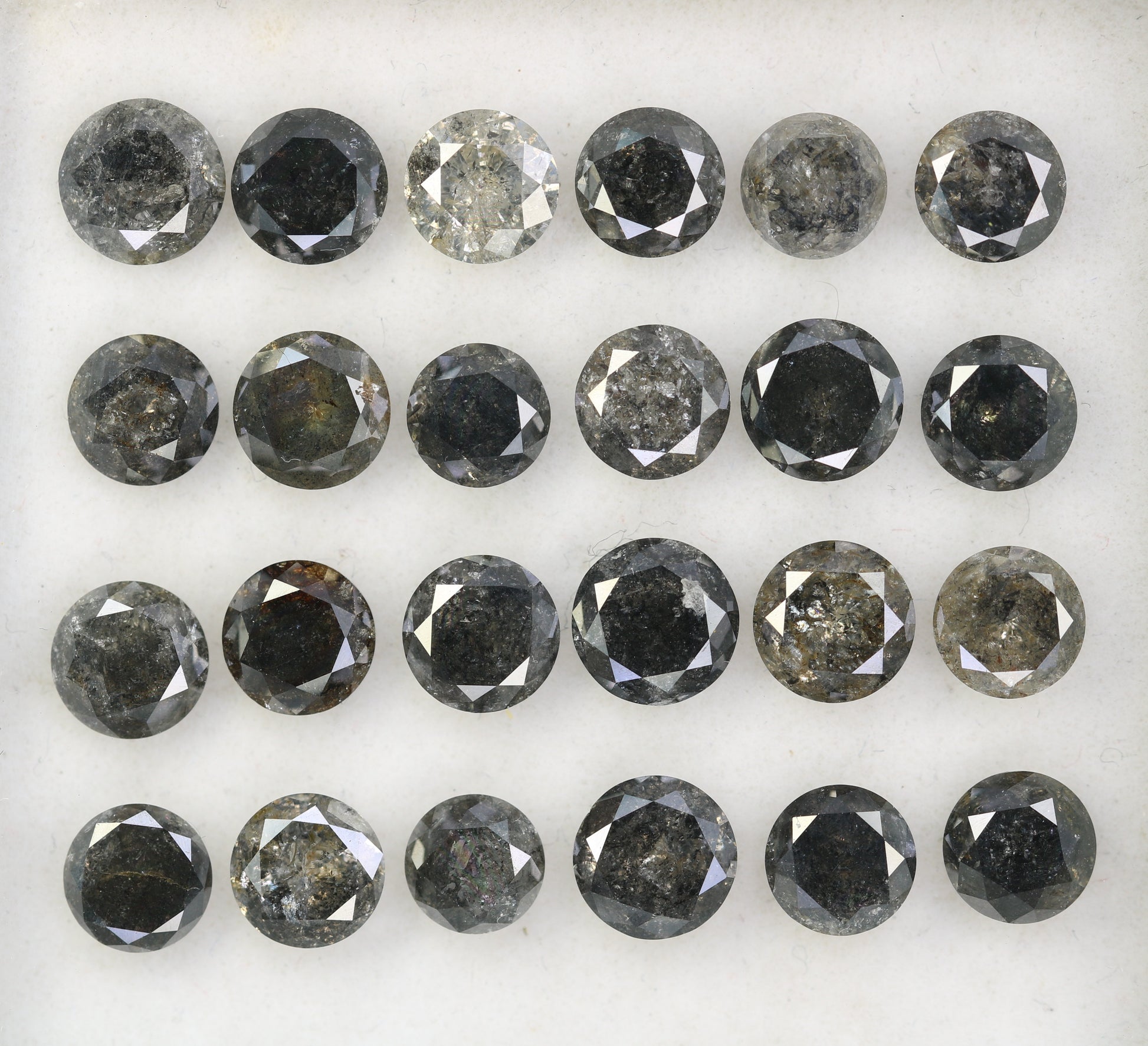 Captivating Brilliance: Explore Our Range of 0.51 CT to 0.69 CT Salt and Pepper Round Brilliant Cut Diamonds! - JayKrishna Diamond
