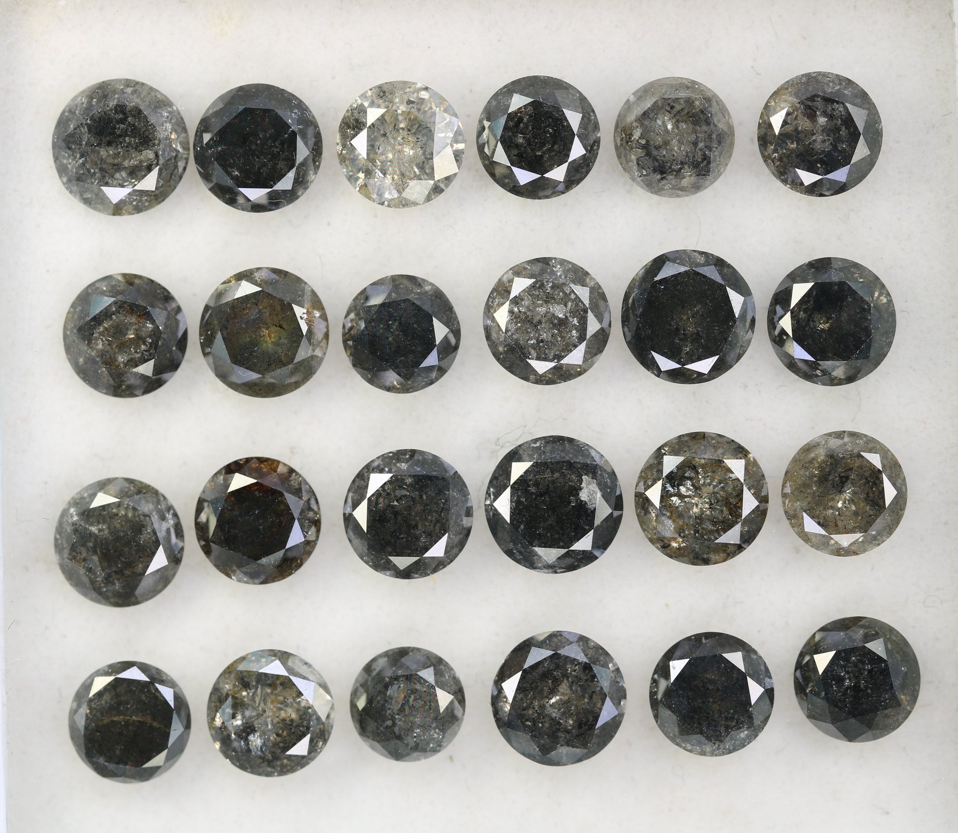 Captivating Brilliance: Explore Our Range of 0.51 CT to 0.69 CT Salt and Pepper Round Brilliant Cut Diamonds! - JayKrishna Diamond
