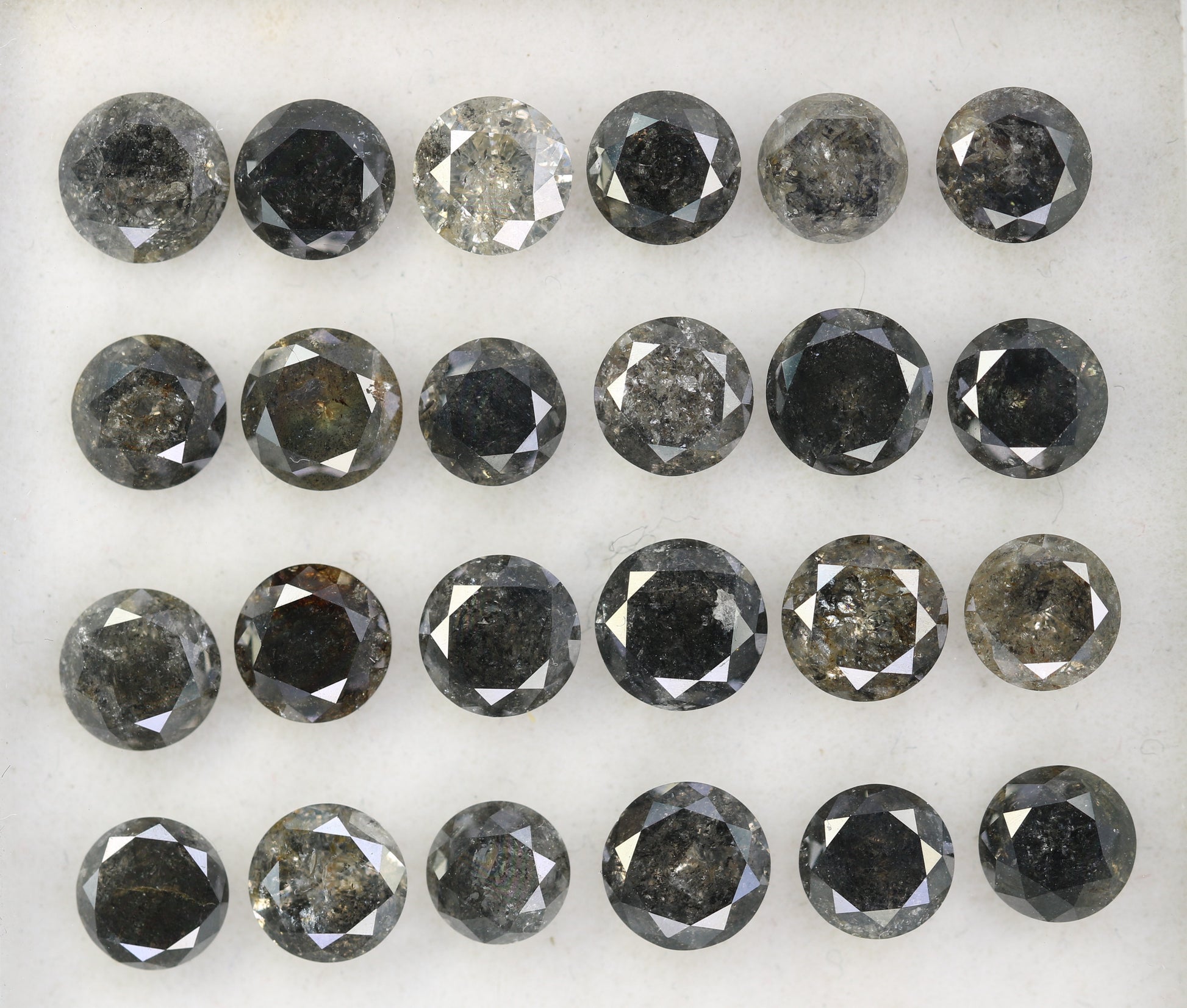 Captivating Brilliance: Explore Our Range of 0.51 CT to 0.69 CT Salt and Pepper Round Brilliant Cut Diamonds! - JayKrishna Diamond