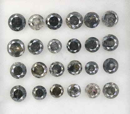 Loose Round Brilliant Cut Salt And Pepper Diamond For Engagement Ring - JayKrishna Diamond