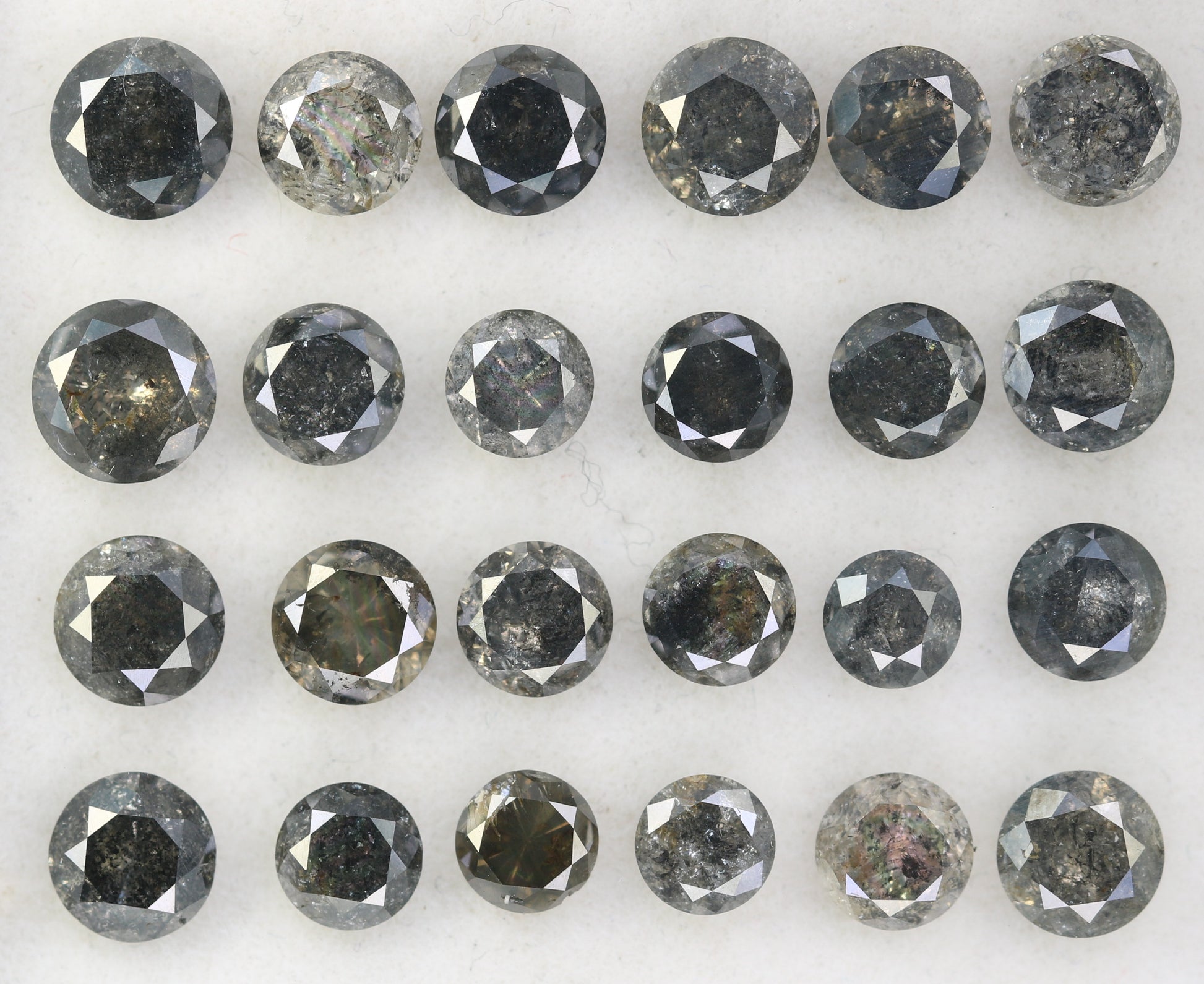 Loose Round Brilliant Cut Salt And Pepper Diamond For Engagement Ring - JayKrishna Diamond