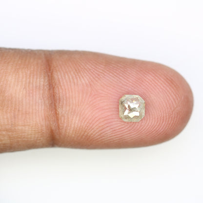 0.54 CT Polished Asscher Shape 5.00 MM Loose Grey Diamond For Proposal Ring - JayKrishna Diamond