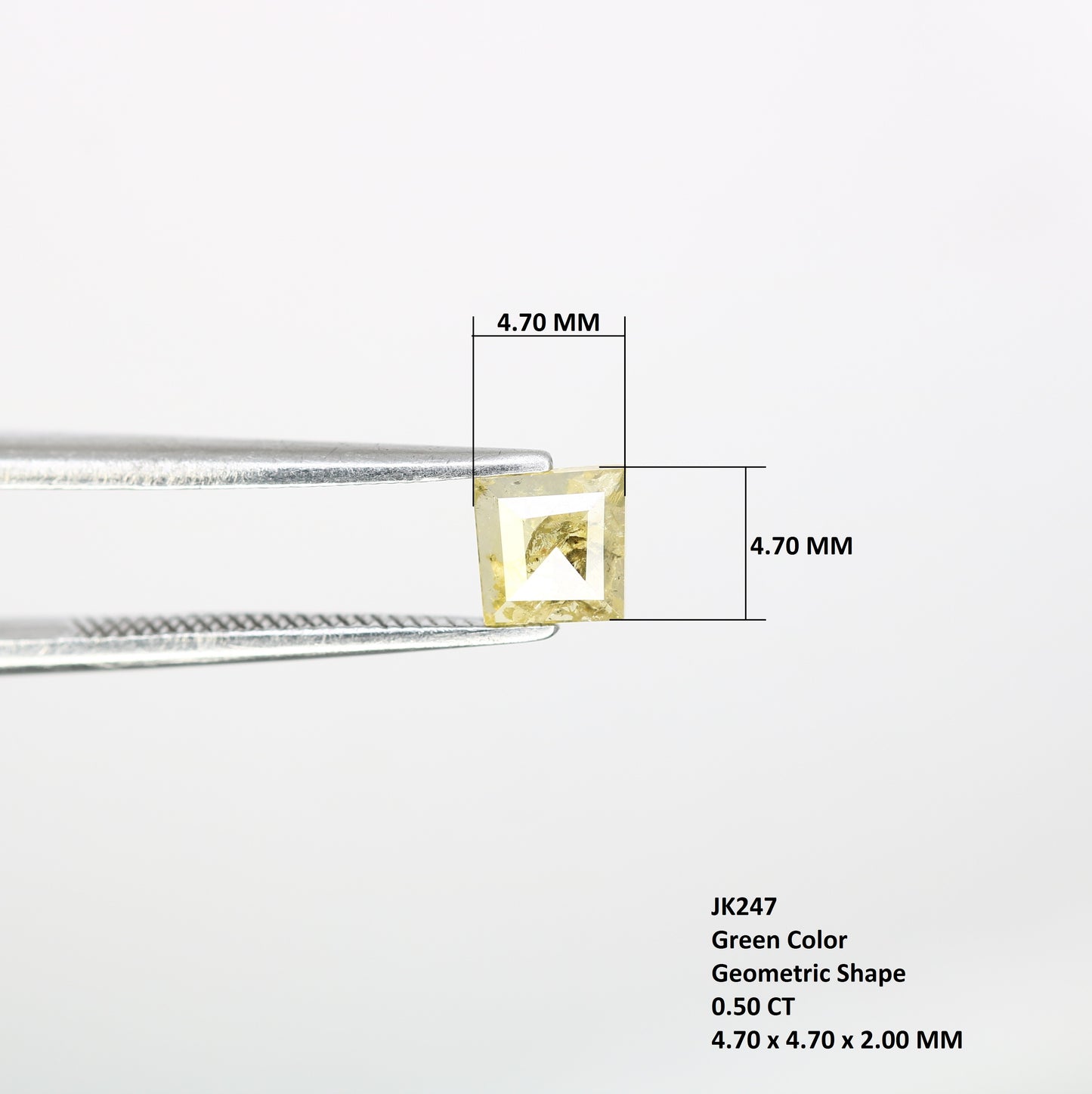 0.50 CT 4.70 MM Fancy Green Geometric Shape Loose Diamond For Engagement Ring - JayKrishna Diamond