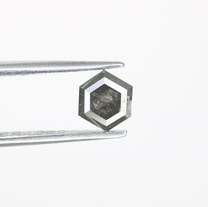0.87 CT Hexagon Shape Salt And Pepper Diamond For Engagement Ring - JayKrishna Diamond