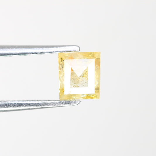 0.50 CT 4.7 x 4.1 MM Fancy Green Loose Square Shaped Rustic Diamond For Wedding Ring - JayKrishna Diamond